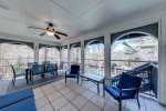 Porch area with seating & dining